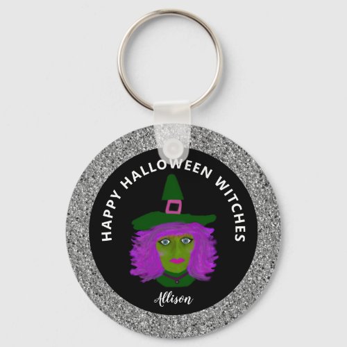 Happy Halloween Witches Funny Party Favor Keychain