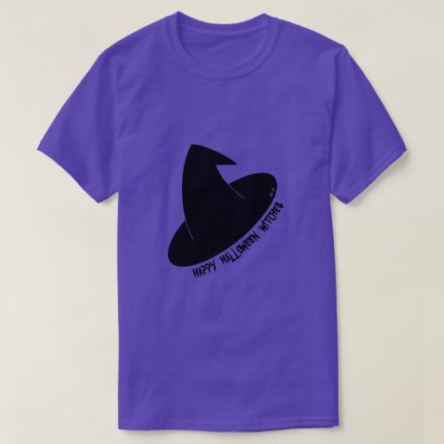 Happy Halloween Witches Hat Graphic T_Shirt