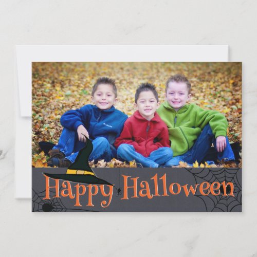 Happy Halloween Witches Hat photo card