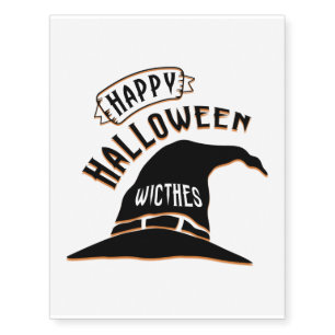 Happy Halloween Witches - Scary Trick or Treat Temporary Tattoos