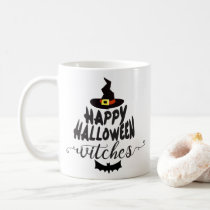 Happy Halloween Witches Typography Halloween Coffee Mug