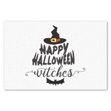 Happy Halloween Witches Typography Halloween Tissue Paper