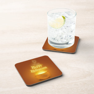 Happy Halloween Witch's Caldron Beverage Coaster