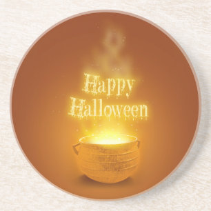 Happy Halloween Witch's Caldron Coaster