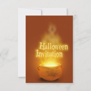 Happy Halloween Witch's Caldron Invitation