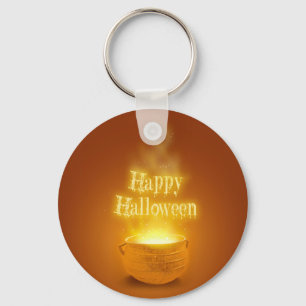 Happy Halloween Witch's Caldron Keychain