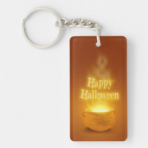 Happy Halloween Witch's Caldron Keychain