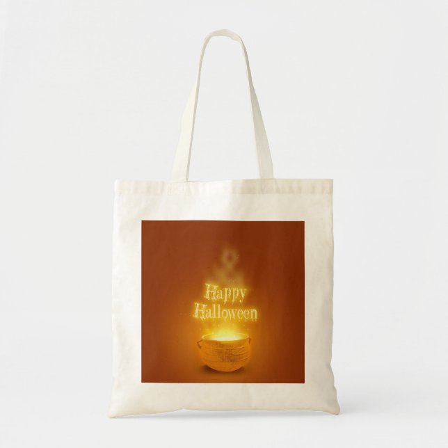 Happy Halloween Witch's Caldron Tote Bag (Front)