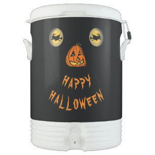 Happy Halloween Witchy Eyes And Pumpkin Nose Beverage Cooler