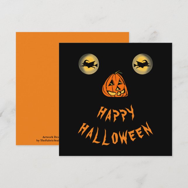 Happy Halloween Witchy Eyes And Pumpkin Nose Card (Front/Back)
