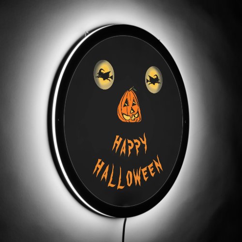 Happy Halloween Witchy Eyes And Pumpkin Nose LED Sign