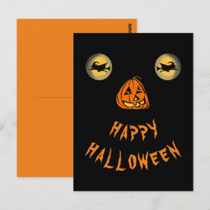 Happy Halloween Witchy Eyes And Pumpkin Nose Postcard