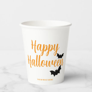 HAPPY HALLOWEEN with bats simple Paper Cups
