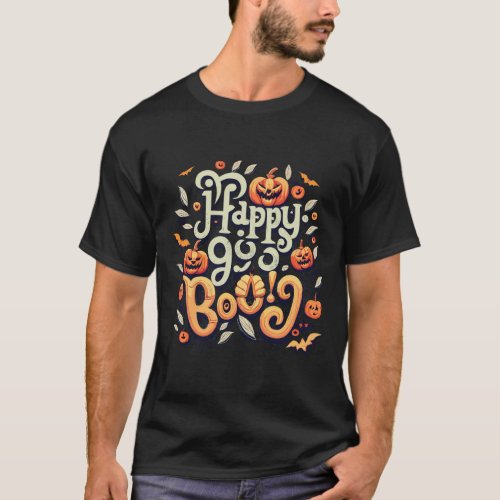 Happy Halloween With Boo T_shirt Design