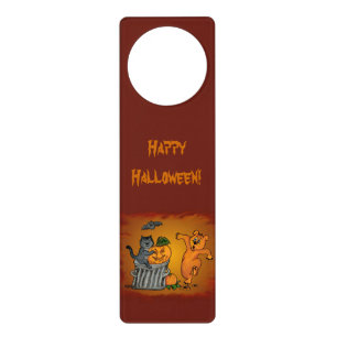 Happy Halloween with Cat Bat Dog and Spider Door Hanger