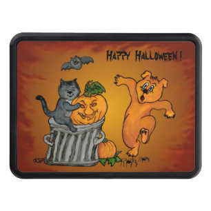 Happy Halloween with Cat Bat Dog and Spider Hitch Cover