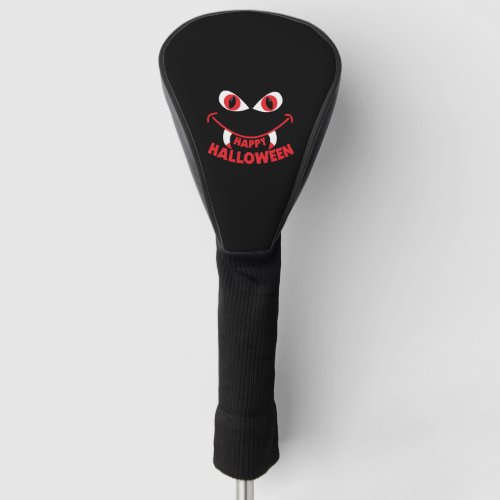 Happy Halloween with evil smile vector tee design Golf Head Cover