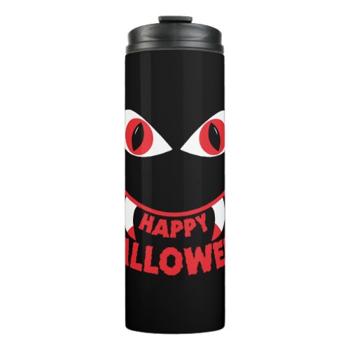 Happy Halloween with evil smile vector tee design Thermal Tumbler