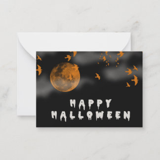 Happy Halloween with full moon Note Card
