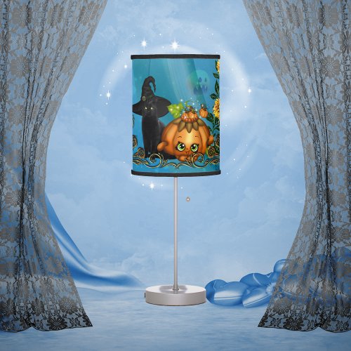 Happy Halloween with funny cat Table Lamp