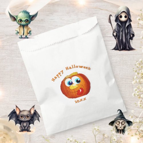Happy Halloween with Goofy Jack-O-Lantern Favor Bag