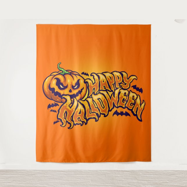 Happy Halloween with Jack O Lantern backdrop (Front)