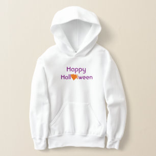 Happy Halloween with Orange Cat Heart Hoodie