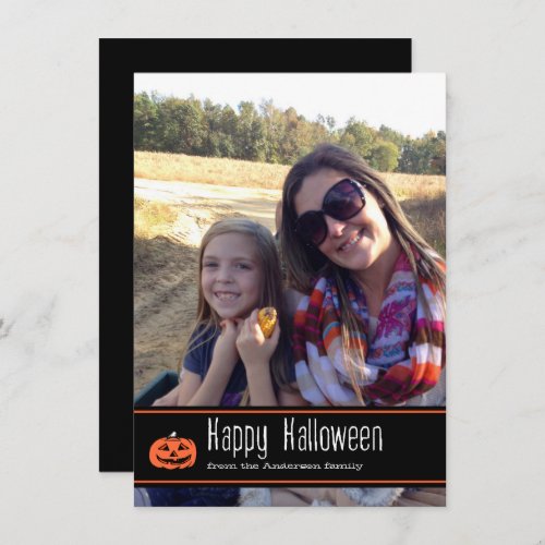 Happy Halloween with Pumpkin  Photo Card