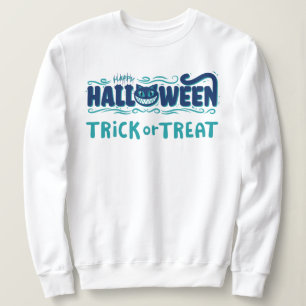 Happy Halloween with Scary Cat Face Sweatshirt