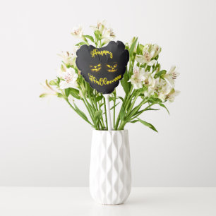 Happy Halloween with Scary Yellow Pumpkin faces Balloon