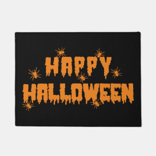 Happy Halloween with Spiders Doormat