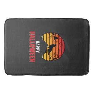 Happy Halloween Wolf Sunset Vector Bath Mat
