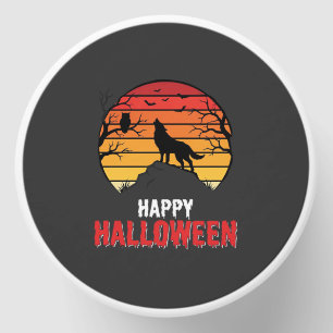 Happy Halloween Wolf Sunset Vector Mini Candle Favors