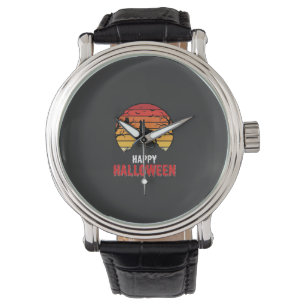 Happy Halloween Wolf Sunset Vector Watch