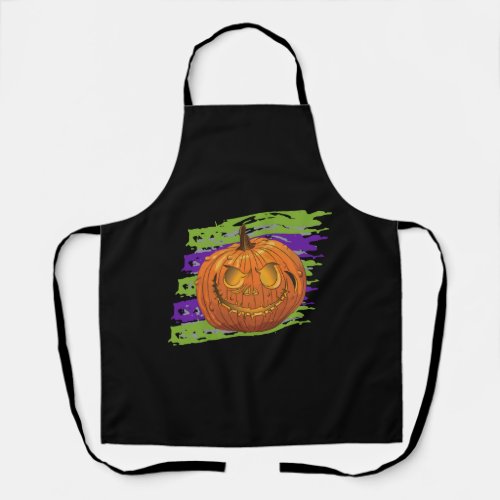 Happy Halloween Womens Halloween Pumpkin Face Apron