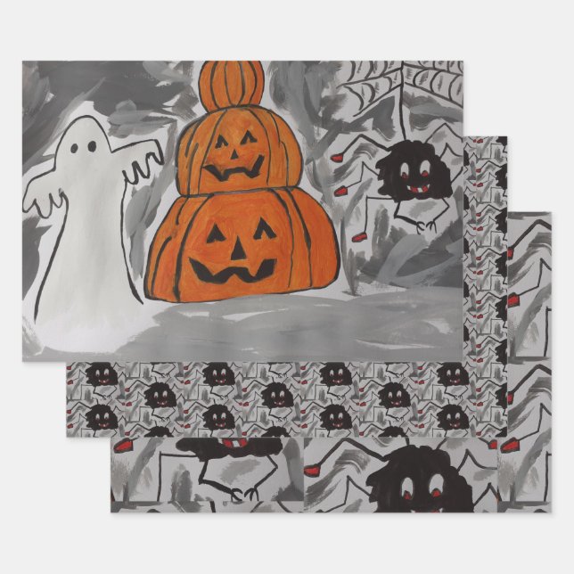 Happy Halloween Wrapping Paper Sheets (Set)