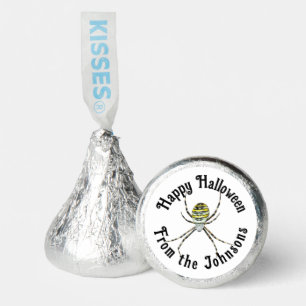 Happy Halloween yellow spider custom name Hershey®'s Kisses®