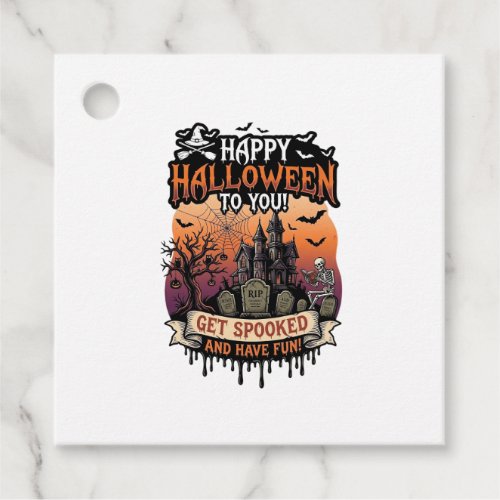 Happy Halloween You Haunted House Skeleton Bats_1 Favor Tags