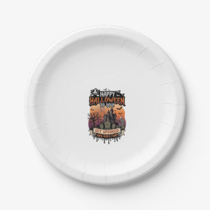 Happy Halloween You Haunted House Skeleton Bats_1 Paper Plates