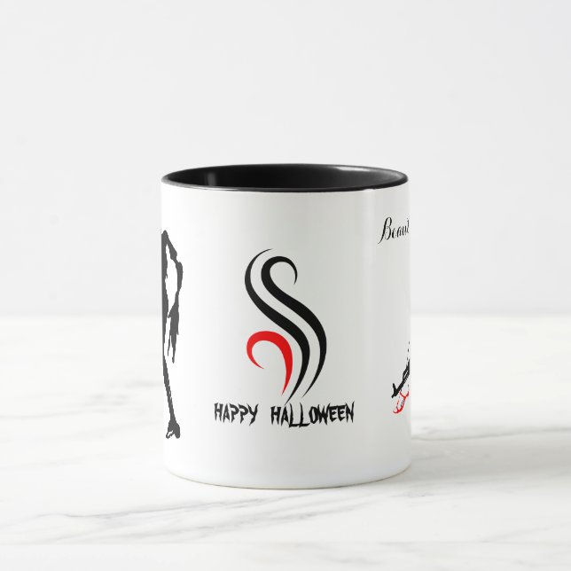 Happy Halloween Zombie Fighting Funny customizable Mug (Center)