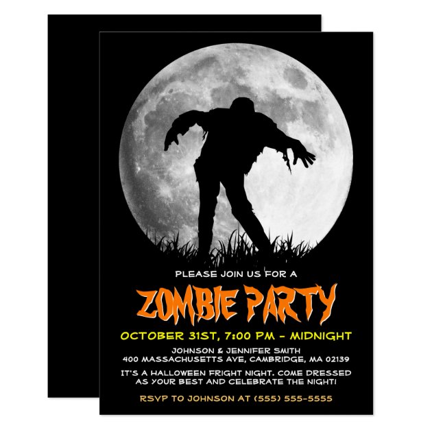 Happy Halloween Zombie Rises Apocalypse Party Invitation