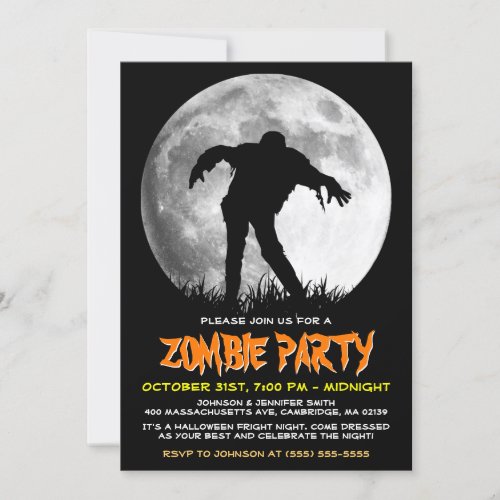 Happy Halloween Zombie Rises Apocalypse Party Invitation