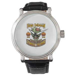 Happy Halloween Zombies Ate Brain Zombie Head Pump Watch