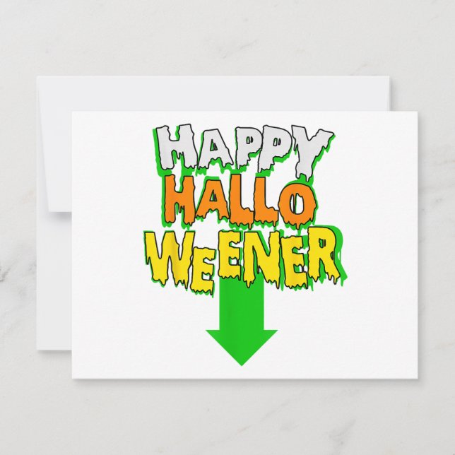 Happy Halloweener  Funny Halloween Invitation (Front)