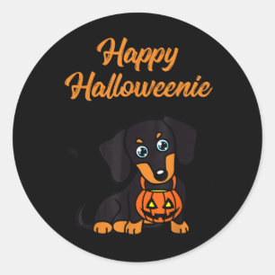 Happy Halloweenie Classic Round Sticker