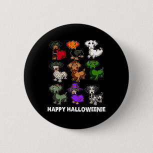 Happy Halloweenie Dachshund Dachshund Halloween Gi Button