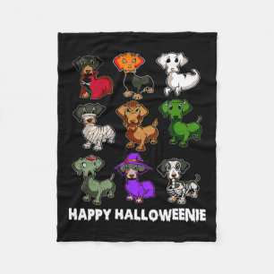 Happy Halloweenie Dachshund Dachshund Halloween Gi Fleece Blanket