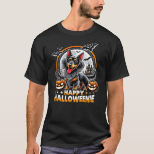 Happy Halloweenie Dachshund Dog Owner Funny Hallow T-Shirt