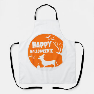 Happy Halloweenie Dachshund Wiener Dog Halloween Apron