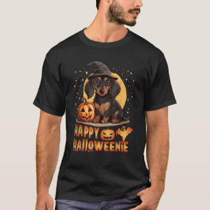 Happy Halloweenie Funny Dachshund Halloween 2024 W T-Shirt